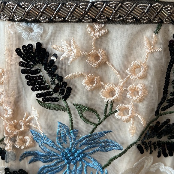 NWT Lulu’s formal beaded sequin evening dress S cream embroidered overlay sexy - Picture 7 of 15